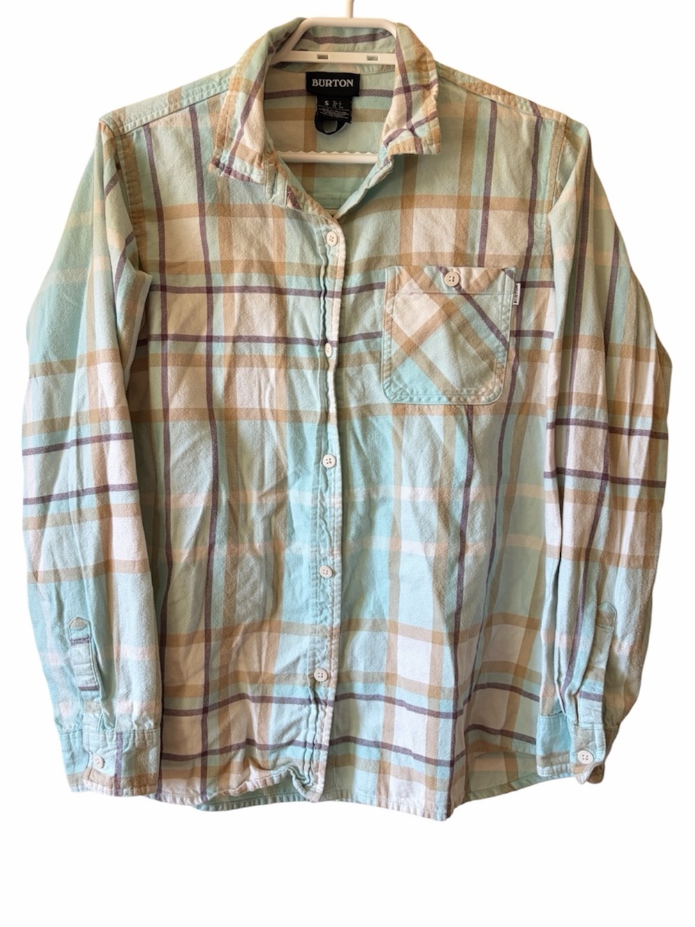Burton Plaid Button Up Shirt Women’s Long Sleeve Cotton Flannel Outdoor Casual